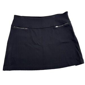 Tommy Hilfiger A-Line Black Mini Skirt Women's Size 12 Wide Waistband Flattering